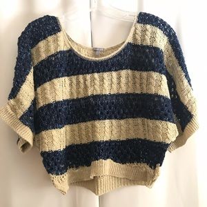 💰4/$25 Charlotte Russe Blue & Beige Crop Sweater